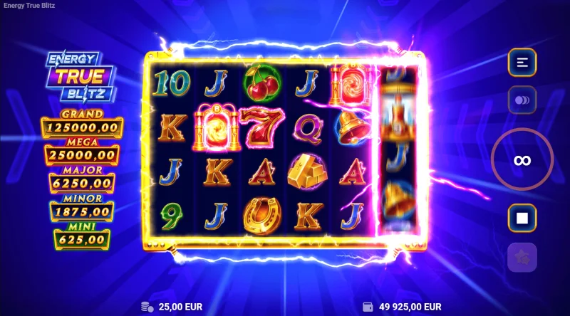 Energy True Blitz - talahanayan ng pattern sa base game