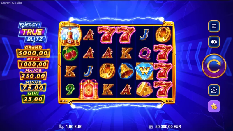 Energy True Blitz - screen ng laro na may 6x4 reels